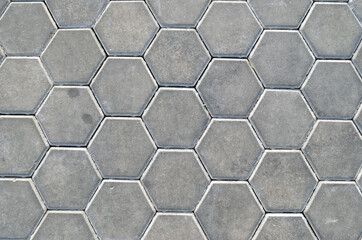 Pattern of Hexagonal Concrete Paving Stones 