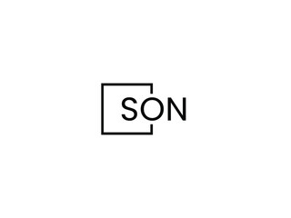 SON letter initial logo design vector illustration