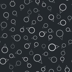 Grey Mirror icon isolated seamless pattern on black background. Vector