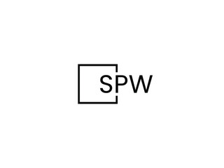 SPW letter initial logo design vector illustration