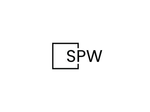 SPW letter initial logo design vector illustration