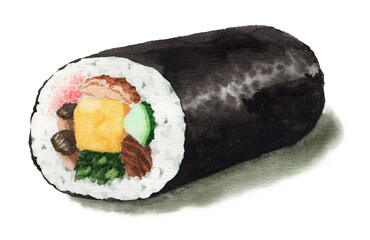 アナログ水彩節分恵方巻