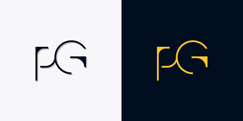 Minimalist abstract initial letters PG logo