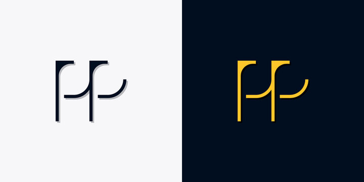 Minimalist abstract initial letters PP logo