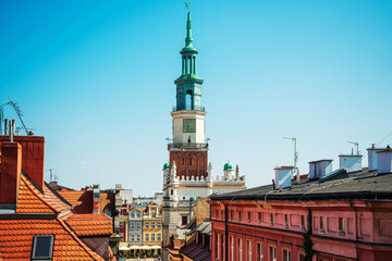 Obraz premium Street view of Poznan city, Poland