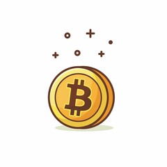 Illustration vector graphic of Bitcoin. Bitcoin minimalist style isolated on a white background. The illustration is Suitable for Web Landing Page, Banner, flyers, stickers, Card, etc.