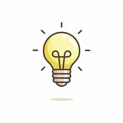 Illustration vector graphic of Lightbulb. Lightbulb minimalist style isolated on a white background. The illustration is Suitable for Web Landing Page, Banner, flyers, stickers, Card, etc.