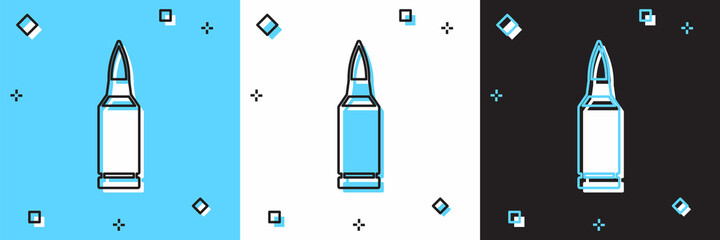 Set Bullet icon isolated on blue and white, black background. Vector