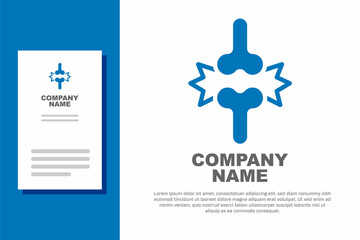 Blue Joint pain, knee pain icon isolated on white background. Orthopedic medical. Disease of the joints and bones, arthritis. Logo design template element. Vector