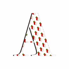 Illustration of alphabet letter A with apple pattern isolated on white background. Suitable for all businesses.