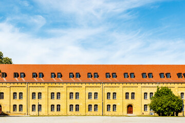 Yellow building in the courtyard of the Spandau Citadel, Berlin, Germany