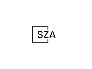 SZA letter initial logo design vector illustration - obrazy, fototapety, plakaty