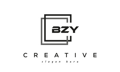 BZY square frame three letters logo design