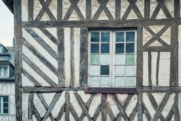 Details of a half-timbered house in Honfleur France