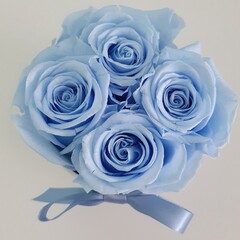 bouquet of blue baby roses
