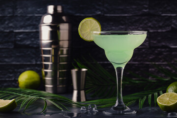 Classic Lime Daiquiri Cocktail with a Garnish