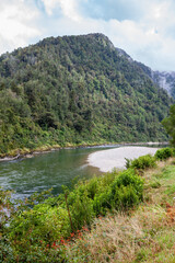 Fototapeta na wymiar View of the Buller River Valley in New Zealand