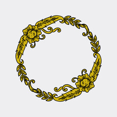 Beautiful floral ornamental wreath - traditional for Thailand vector