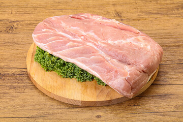 Raw pork loin for cooking
