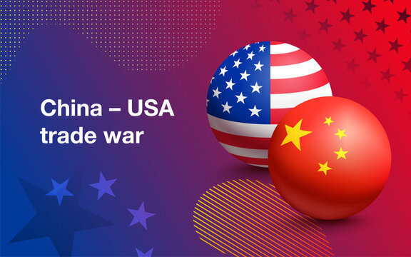 Trade war between China and USA. Economy concept