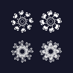 Circle geometric ornamental. Decorative round design set.