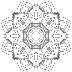 Leaf Flower Petal Coloring Mandala Art Simple Graphic Shape Vector Floral Oriental Outline Vintage Decorative Elements Pattern Illustration Islam Arabic Indian Turkish Mystic Religion Morals Lotus