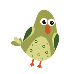 cartoon bird hand-drawn illustration. flying wild animals for children's illustrations. ornithological character in flat style