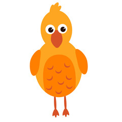 cartoon bird hand-drawn illustration. flying wild animals for children's illustrations. ornithological character in flat style