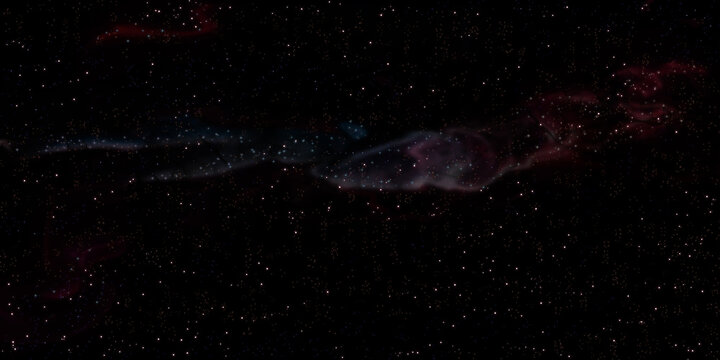 Image from space. Cosmos full of stars, planets and galaxies. Solar system. Milky Way. 3d render