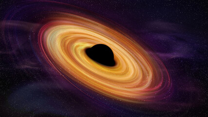 Black hole absorbing a galaxy. Universe with stars and stars. Starry sky with spiral of stars