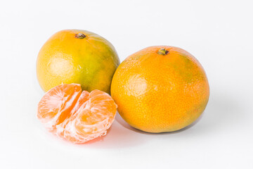 tangerines on a white background
