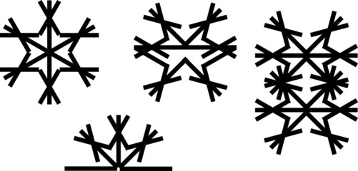 Set of scandinavian snowflake elements and patterns