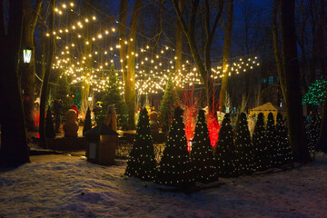 New Year's fairy tale, park in winter