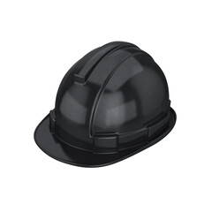 Hard hat black on white background, 3d render