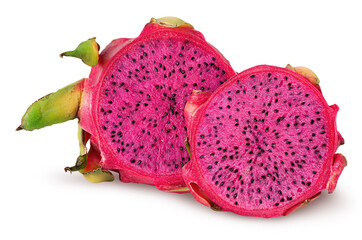 Dragon fruit two halves one behind the other
