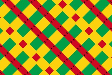 Geometric pattern in the colors of the national flag of Guinea-Bissau. The colors of Guinea-Bissau.