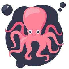 Cute octopus cartoon vector illustration