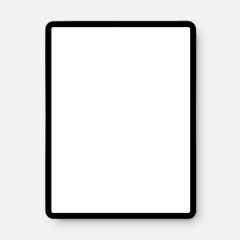 tablet computer with blank white screen isolated on white background