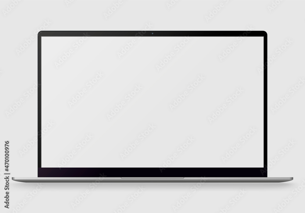 Aufkleber Notebook. Laptop for working from home. Vector stock illustration on white isolated background. Simple style.