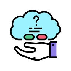 decision problem color icon vector. decision problem sign. isolated symbol illustration