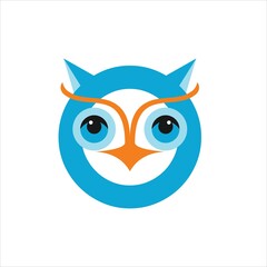 owl logo vector template face