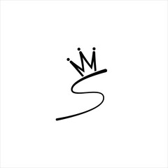 initials s logo vector template crown