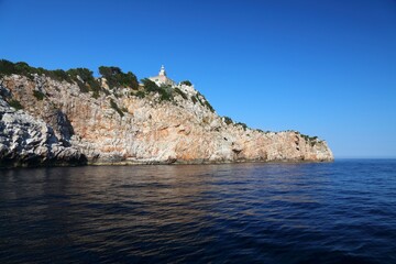 Fototapeta na wymiar Adriatic Sea lighthouse island - Susac