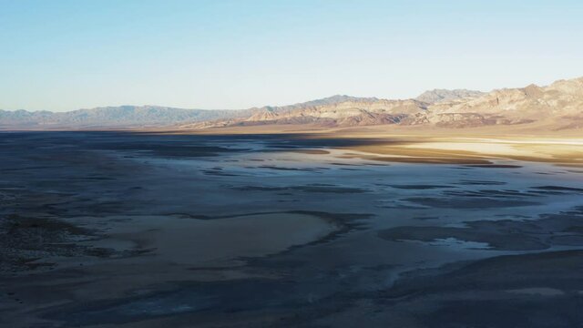 Aerial panoramic view of Emigrant Canyan, Devil's Middle Basin and capturing its surreal beauty. Drone view of a valley in California.