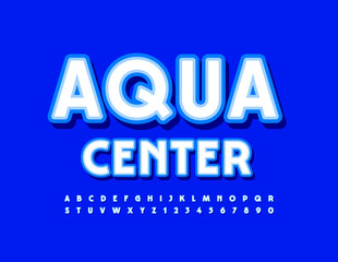 Vector healthy concept Aqua Center. Elegant modern Font. Modern Alphabet Letters and Numbers set