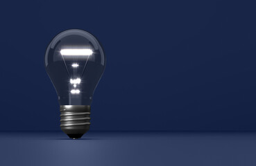 old glowing light bulb in front of background - 3D Illustration