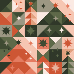Christmas minimal tree and stars geometry pattern - 470105300