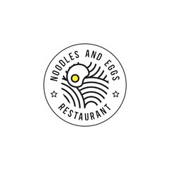 illustration vector of noodles and eggs in line style good for restaurant business food and beverage vector logo template