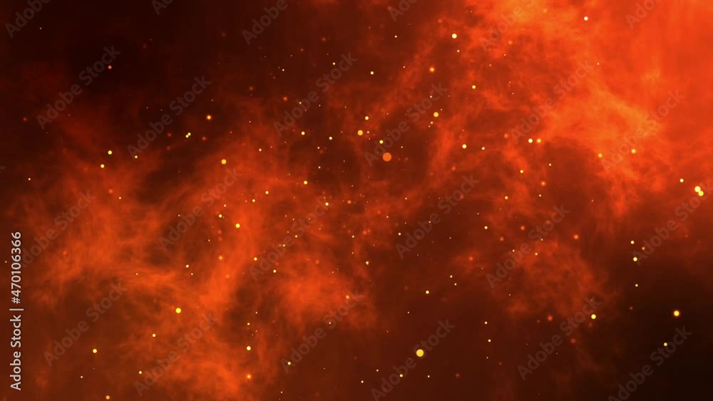 Wall mural abstract particle background, fire particles and clouds orange background