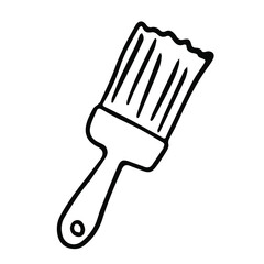 Brush in doodle style. Isolated vector.